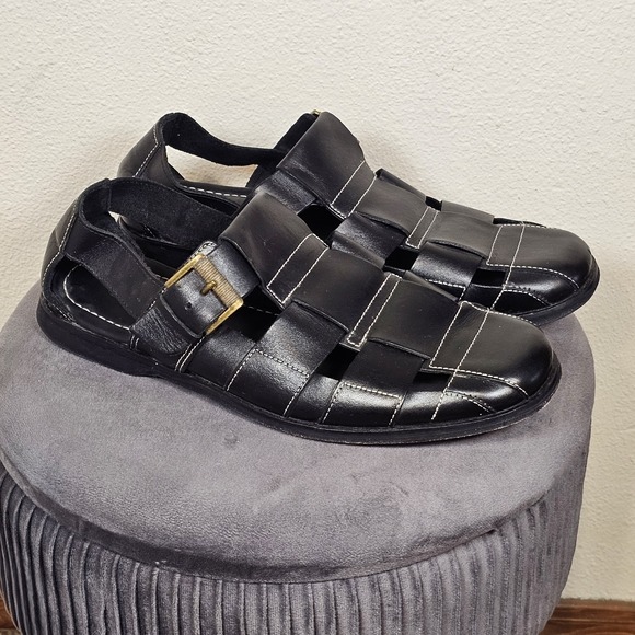 Cole‎ Haan 8.5 Fisherman Sandals Mens Black Leather Comfort Casual Shoes main image 4